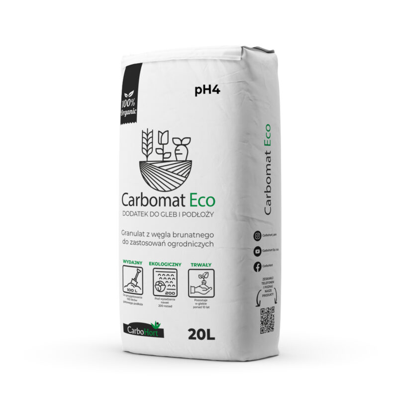 CARBOMAT ECO 20L (pH 4,0-4,5) węgiel brunatny do gleby - obrazek 2