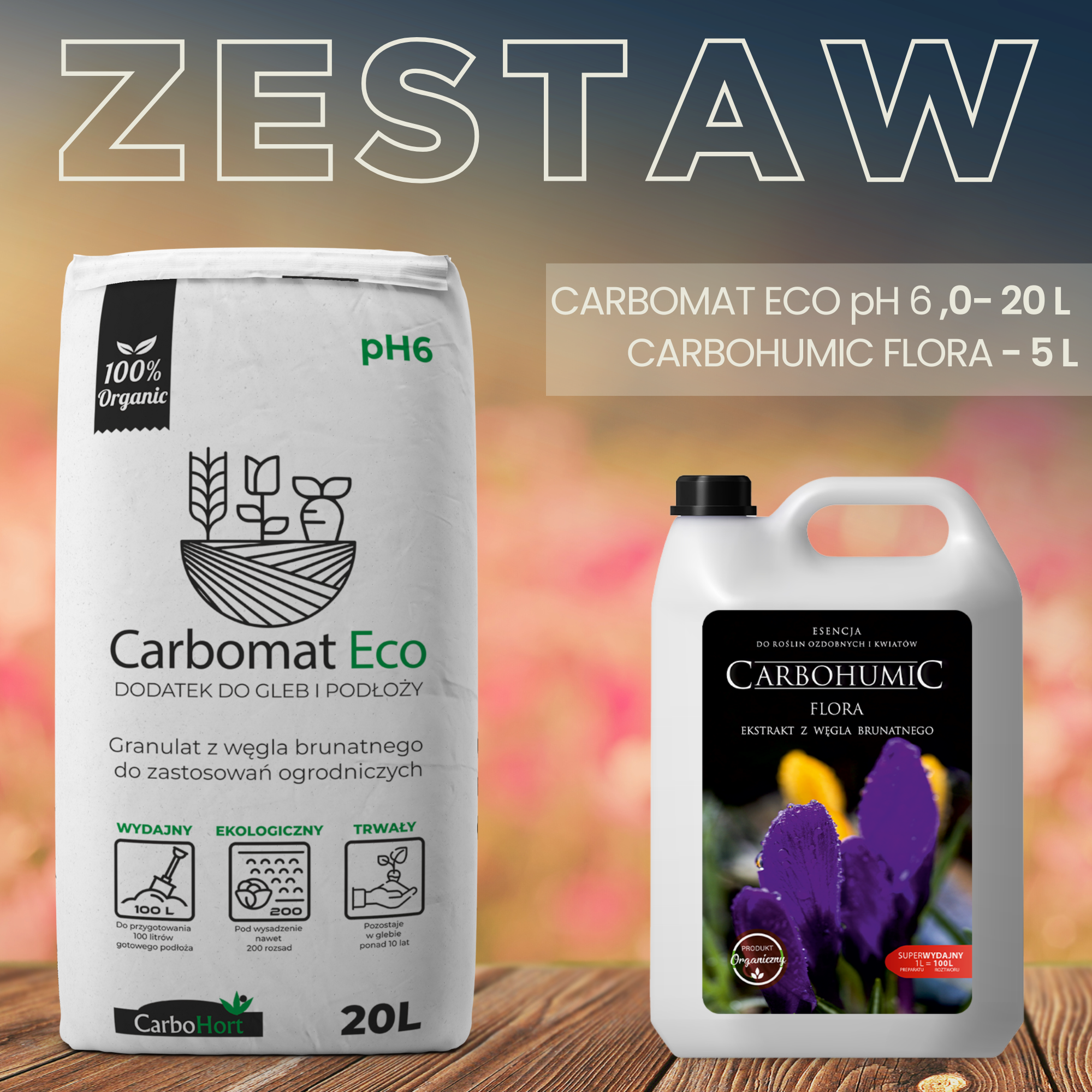 CARBOMAT ECO 20L pH 6,0-6,5 + CARBOHUMIC flora 5L