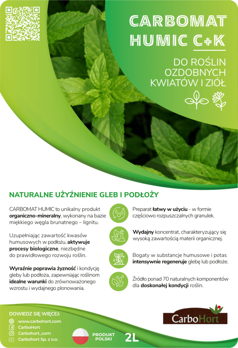 CARBOMAT HUMIC do roślin ozdobnych i ziół 2 L - obrazek 2