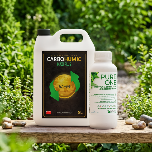 CARBOHUMIC MAXI PLUS 5L + PURE ONE biostymulator mineralny 1L